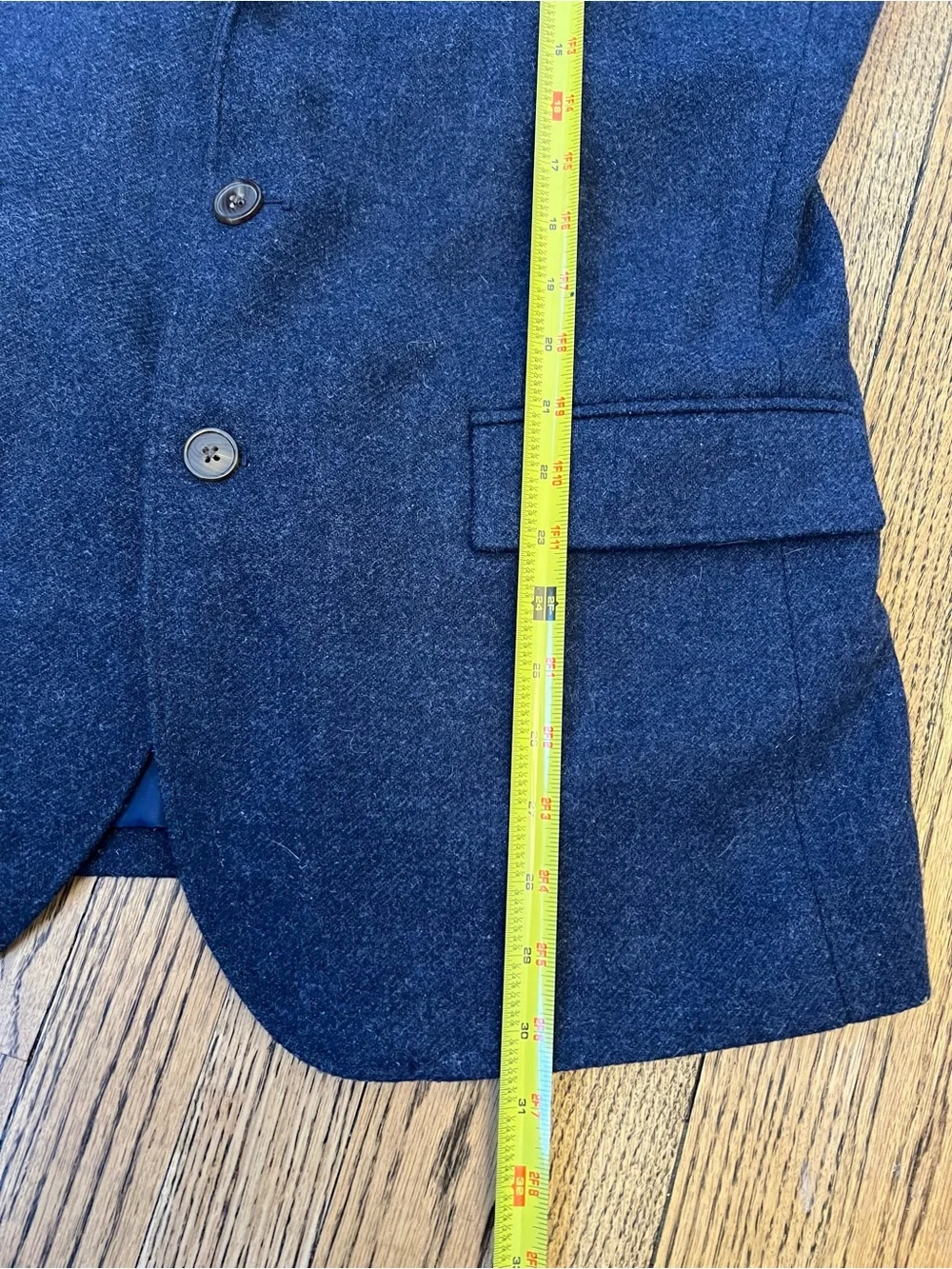 J. Crew Thompson Blazer Men’s Size 40 R Blue Elbow Patches Wool Blend Two-Button